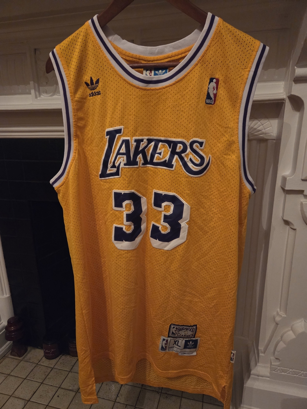 Los Angeles Lakers Adidas Kareem Abdul-Jabbar #33 NBA jersey